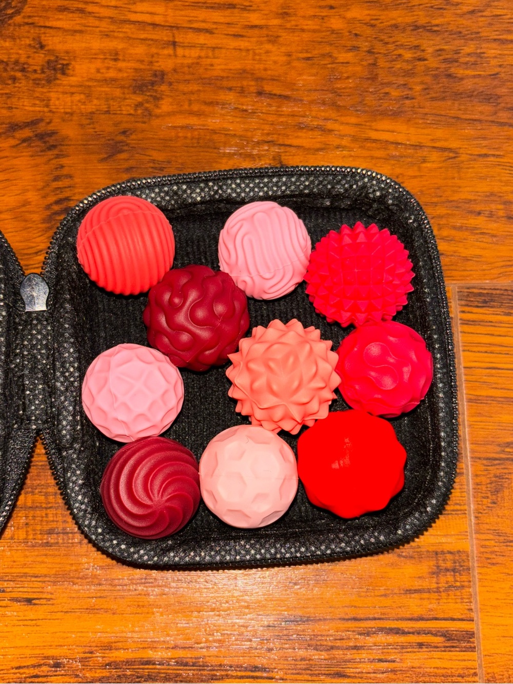 Sensory Textured Ball Set for Kids - Pink & Red